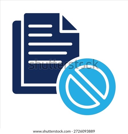 project cancellation icon in outline style vector illustration