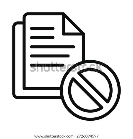 project cancellation icon in outline style vector illustration