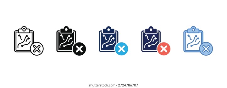 colección de icono de signo de cancelación de proyecto con varios estilos