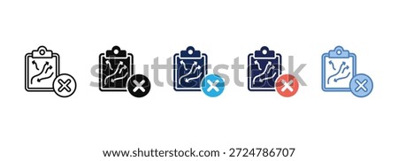 project cancellation sign icon collection with multiple styles