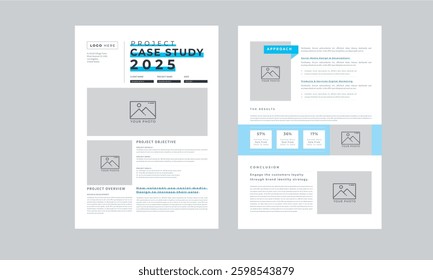 Project Case Study, Business Case Study Layout with 2 Page design Accents Template	