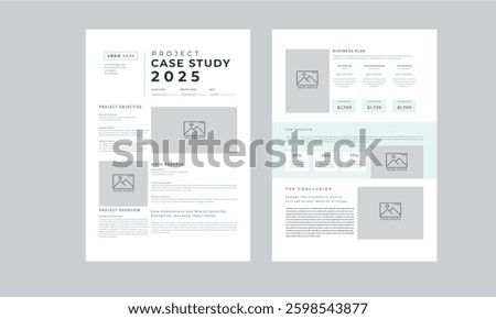 Project Case Study, Business Case Study Layout with 2 Page design Accents Template	