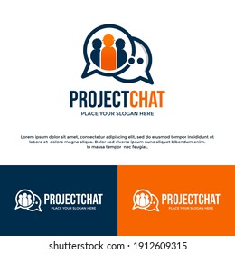 Project chat vector logo template. This design use discussion symbol. Suitable for industrial