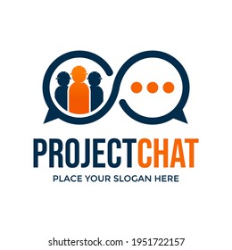 Project chat vector logo template. This design use discussion symbol. Suitable for industrial.