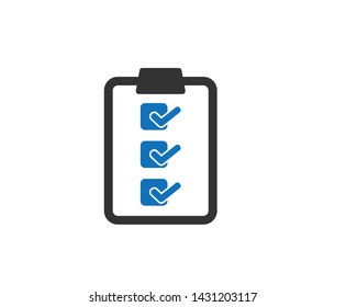 Project checklist icon, task management icon vector blue version