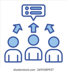 Ilustração do vetor de ícone azul de comunicação do projeto