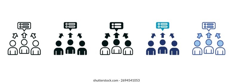 Project Communication Icon Set Consisting of Multiple Styles Vector Illustration