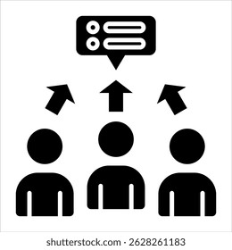 Ícone de Comunicação do Projeto. Ilustração de glifo vetorial simples