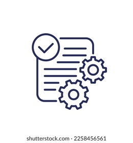project complete line icon, vector