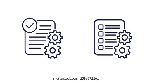 project complete line icons, vector