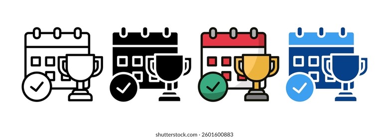 Project Completion Icon Set Multiple Style Collection