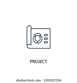 project concept line icon. Simple element illustration. project concept outline symbol design. Can be used for web and mobile UI/UX