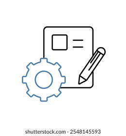 icono de línea de concepto de proyecto. Ilustración de elemento simple. diseño de símbolo de esquema de concepto de proyecto.