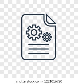 Project concept vector linear icon isolated on transparent background, Project concept transparency concept in outline style