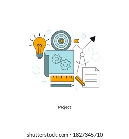 Project concept. Vector template for website, mobile website, landing page, ui.