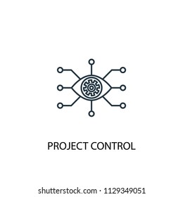 Project control concept line icon. Simple element illustration. Project control concept outline symbol design from Project management set. Can be used for web and mobile UI/UX