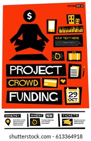 Project Crowd Funding Poster With Event Time And Details Template