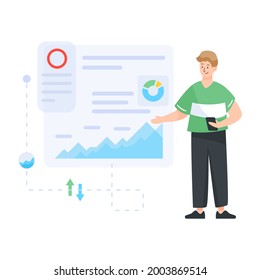 Ein Projekt-Dashboard mit flachem Vektordownload