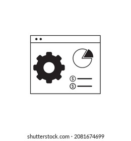 Project dashboard linear icons symbol vector elements for infographic web