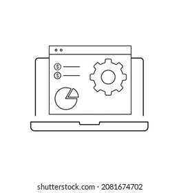 Projekt-Dashboard-Symbol für lineare Symbole Vektorelemente für Infografiken