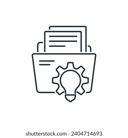  Project data management  . Technical support, servis. Vector linear icon illustration isolated on white background.