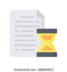 Icono de línea de vencimiento del proyecto, Icono de icono de estilo plano, Ilustración vectorial de estilo, Adecuado para sitio web, aplicación móvil, impresión, presentación, infografía y cualquier otro proyecto.