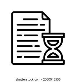 Icono de línea de vencimiento del proyecto, Icono de icono de estilo de línea, Ilustración vectorial, Adecuada para sitio web, aplicación móvil, impresión, presentación, infografía y cualquier otro proyecto.