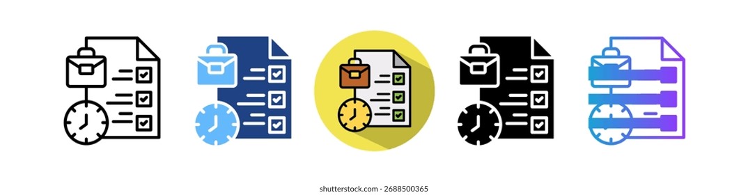 Project Deadline Icon Multiple Vector Illustration