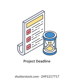 Project Deadline Isometric style icon. Symbol on White background EPS 10 File