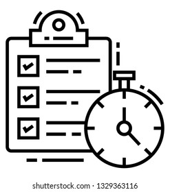 Project deadline line icon 