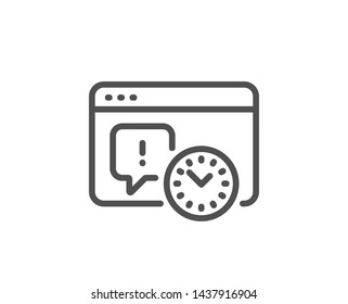 Project deadline line icon. Time management sign. Internet symbol. Quality design element. Linear style project deadline icon. Editable stroke. Vector