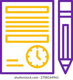 Línea de fecha límite del proyecto Diseño de íconos de Vector de dos colores