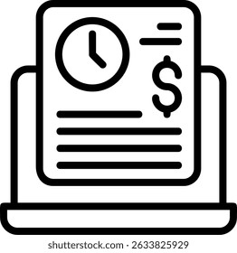 Project Deadline Outline Style Icon