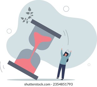 Project deadline, running out of time or time management concept.flat vector illustration.