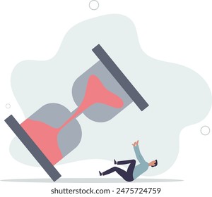 Project deadline, running out of time or time management concept.flat illustration.