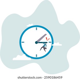 Project deadline, time countdown for agreement timeline to finish work .business concept.flat character.
