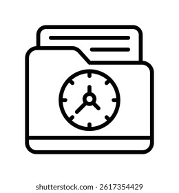 Project Deadline Vector outline icon. Eps10 file 