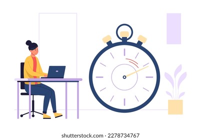 Project deadline, work time activity strategy goal. Strategy project business, management time. Vector illustration