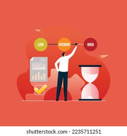 Project Deadlines Illustration, Task Management Executive, Daily Goals Achievement Vector