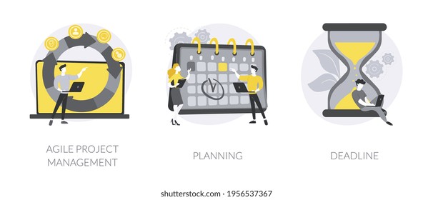 IT Project Delivery Abstract Concept Vector Illustrations.