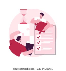 Project delivery abstract concept vector illustration. Project planning, successful management, time and budget, customer expectations, helpdesk software, task requirements abstract metaphor.