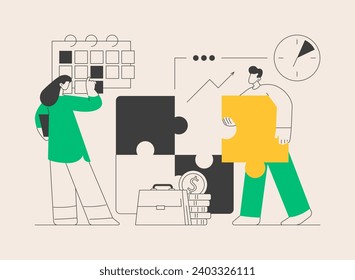 Project delivery abstract concept vector illustration. Project planning, successful management, time and budget, customer expectations, helpdesk software, task requirements abstract metaphor.