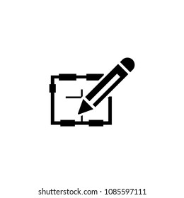 Project Design Apartment. Flat Vector Icon. Simple black symbol on white background