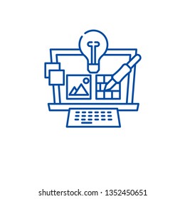 Project design line icon concept. Project design flat  vector symbol, sign, outline illustration.