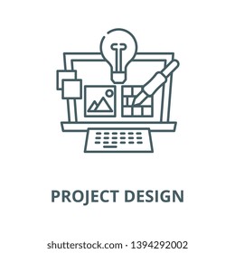 Project design vector line icon, linear concept, outline sign, symbol