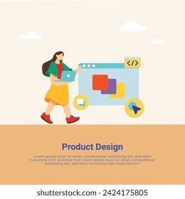 Project Designer UI design abstract concept vector illustration set. Branding concept, style guide, user interface kit, graphic designer creating logo, color scheme, wireframe and prototype abstract