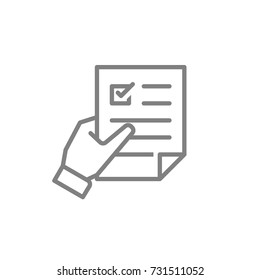 Project details Vector Icon.
Selection, Testing, Recruitment, Job Offer, Review and more. Pixel Perfect. Vector Line.