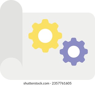 estilo de diseño de iconos de esquema de color de desarrollo de proyecto