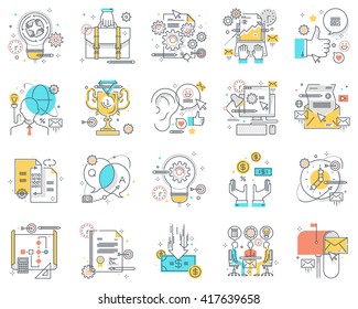 Project development concept illustrations, icons, backgrounds and graphics. The illustration is colorful, flat, vector, pixel perfect, suitable for web and print. It is linear stokes and fills.