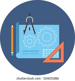 Project development concept. Vector flat design